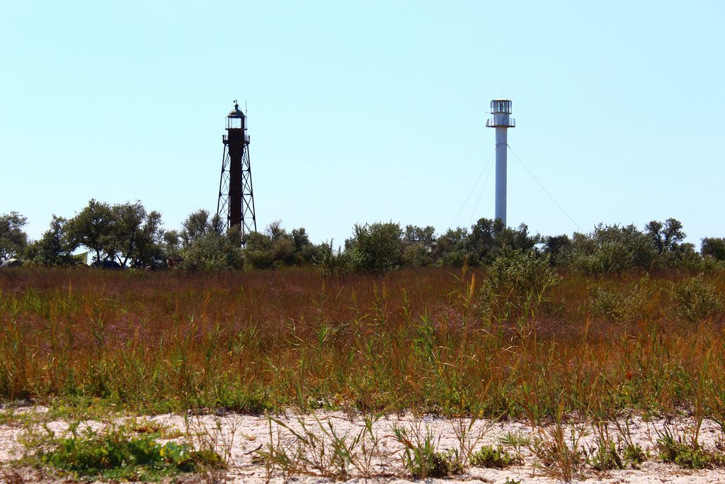 Lighthouses on Dzharylhach island, Kherson region, Ukraine