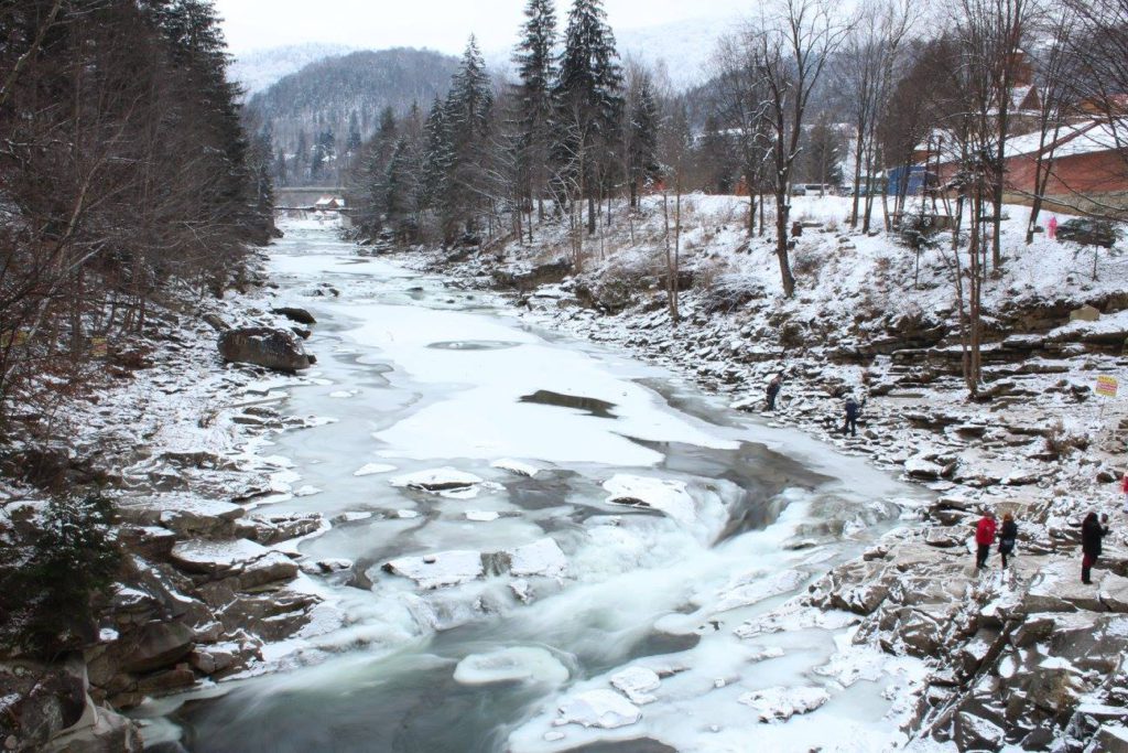 Ukraine, Yaremche, Probiy waterfall, Carpathians